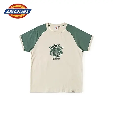 Dickies商24春夏新品 女式前胸印花插肩袖内搭纯棉休闲短袖T恤图片