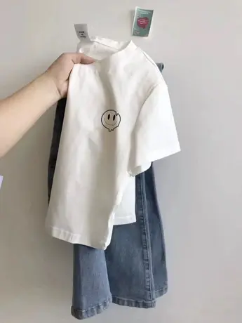 仿棉短袖t恤女2023年新款夏季高腰露脐短款上衣设计感小众小个子商品大图