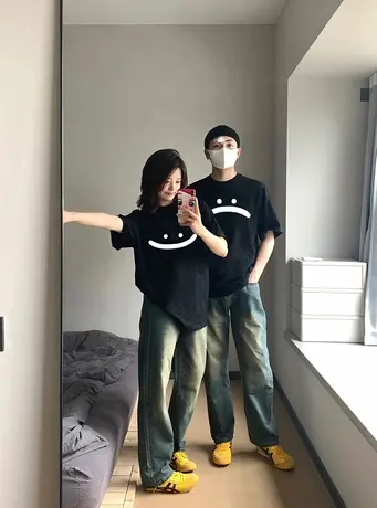 纯棉短袖t恤女夏季2023新款美式复古休闲宽松半袖情侣装上衣ins潮商品大图