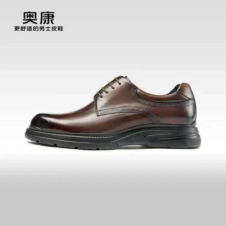 奥康男鞋2023秋冬新款商务正装德比鞋男真皮舒适压花上班皮鞋婚鞋商品大图