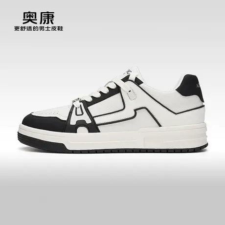 【门店发货】奥康男鞋春秋季新款低帮休闲复古板鞋橡胶大底商品大图