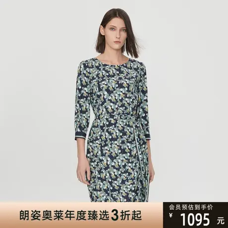 LANCY/朗姿女装商场同款新款梭织连衣裙子女22春夏收腰中长款裙商品大图