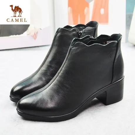 Camel/骆驼女鞋2019秋冬新款真皮保暖妈妈鞋女靴A193216111商品大图