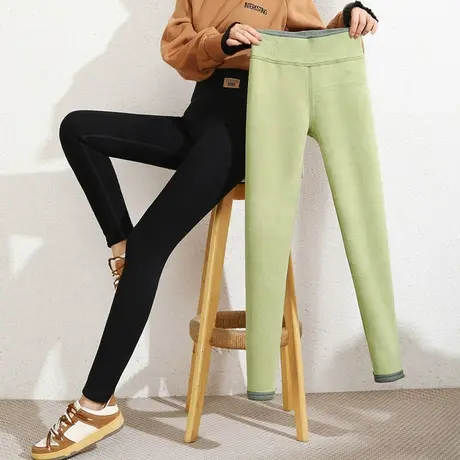 打底裤女秋冬外穿2023新款高腰修身加厚加绒裤子冬季大码胖mm显瘦图片