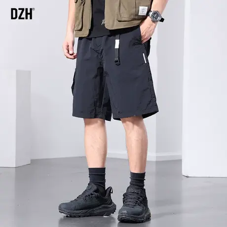 男士黑色工装短裤男款夏季薄款美式潮牌裤子2023年新款冰丝五分裤商品大图