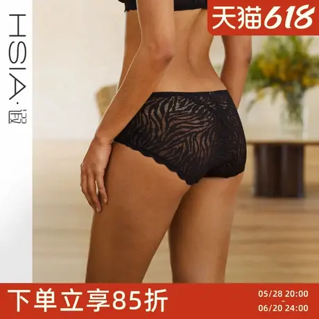 【性感斑纹】遐全蕾丝中腰平角裤纯棉裆速干不夹臀内裤女夏无痕图片