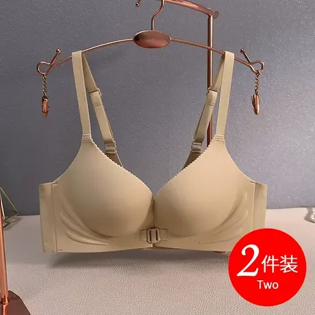 光面无痕内衣女小胸聚拢厚款2cm无钢圈文胸性感前扣胸罩2024夏季商品大图