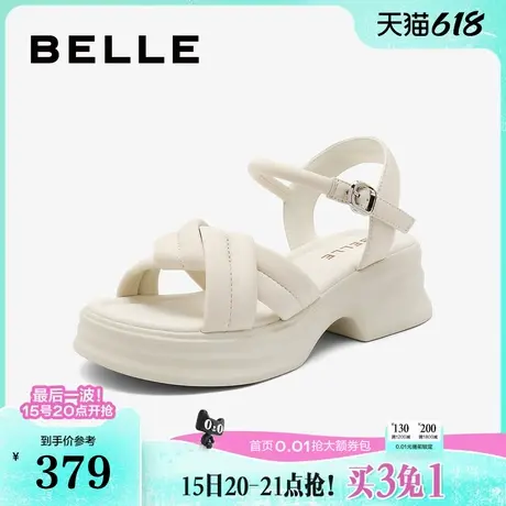 百丽女鞋子沙滩凉拖软底妈妈鞋厚底新款可外穿运动凉鞋B6Q1DBL4图片