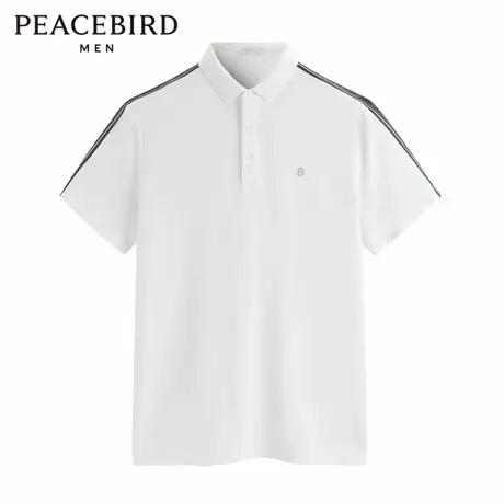 太平鸟男装新款白色polo衫男短袖polo上衣图片