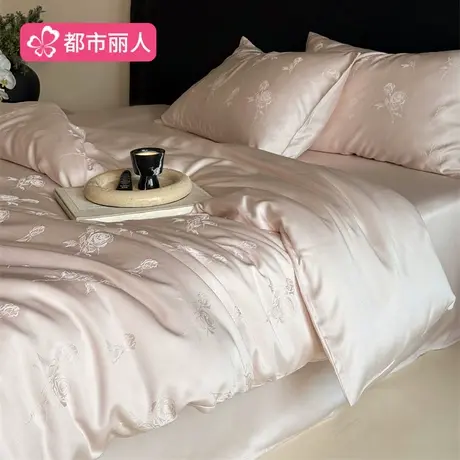 夏季60S天丝床上四件套2025新款冰丝滑轻奢高级感床单被套三件套商品大图