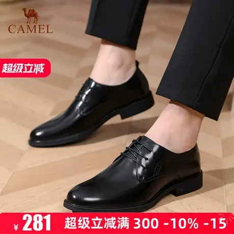 Camel/骆驼男鞋2025秋季新款亮面英伦德比鞋真皮经典商务正装皮鞋商品大图