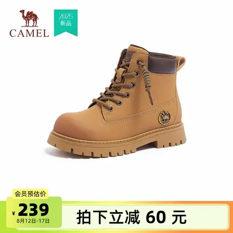 骆驼女鞋2025秋季新款经典马丁靴大黄靴时尚百搭厚底增高马丁靴商品大图