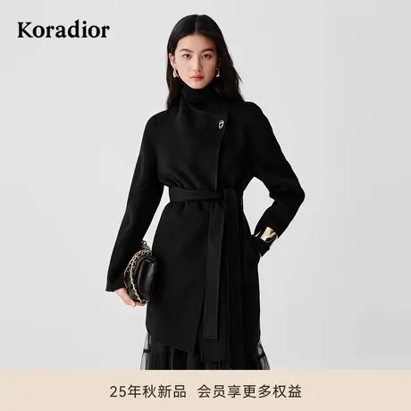 珂莱蒂尔25冬新款【瑰丽大衣】100绵羊毛双面呢大衣女中长款外套商品大图