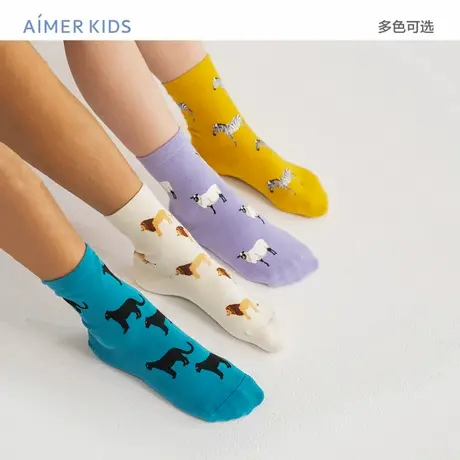 爱慕儿童3A抗菌消臭袜子IP联名男女童A类精梳棉印花短袜秋冬商品大图