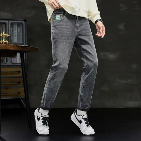 唐狮秋冬新款男牛仔裤宽松口袋小脚裤水洗潮流休闲修身男裤TUTA图片