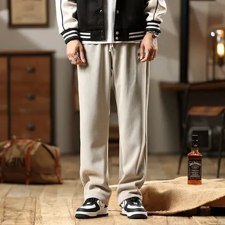 男款裤子宽松时尚工装裤男舒适潮流百搭大码直筒潮流百搭男生长裤商品大图