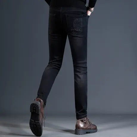 2023新款牛仔裤男秋冬款修身小脚裤商品大图