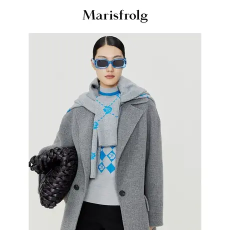 【三色堇】玛丝菲尔秋装新款棋盘格高领羊毛针织衫打底衫女图片