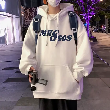 卫衣男春秋季美式连帽纯棉休闲重磅外套宽松ins潮牌帽衫套头上衣商品大图