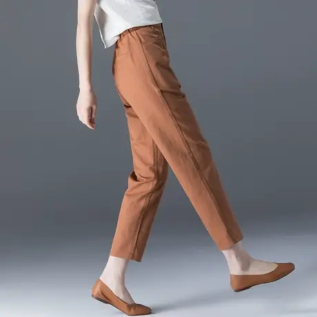 冰丝棉麻裤子女夏季薄款妈妈裤九分裤休闲女士显瘦哈伦裤亚麻女裤商品大图