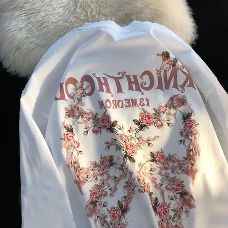 韩风chic卫衣女大码薄款外套ins潮牌新款慵懒风小众奶系秋季上衣图片