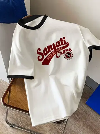 设计感小众大码防棉短袖t恤女2023年夏季新款小熊插肩袖ins上衣潮图片