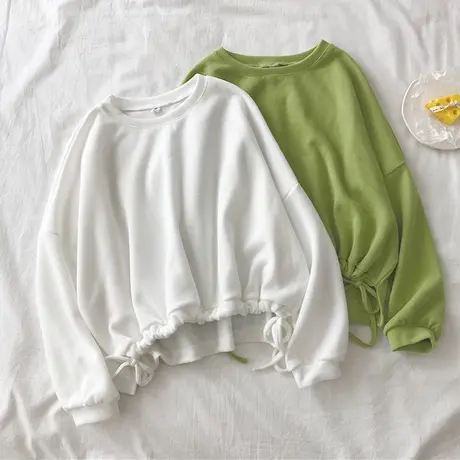 设计感炸街卫衣女春秋薄款2024年新款学生宽松韩版短款上衣外套潮商品大图