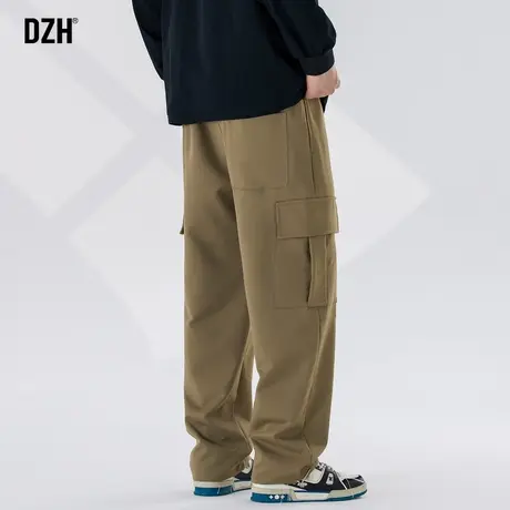 男士秋季工装裤男款秋装男裤子男裤2024新款直筒裤休闲长裤阔腿裤商品大图