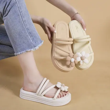 网红拖鞋女外穿夏季法式高级感2023年新款度假沙滩凉拖鞋厚底超火商品大图