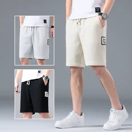 夏季薄款冰丝网眼五分运动休闲短裤男士宽松潮流百搭中裤子大裤衩商品大图
