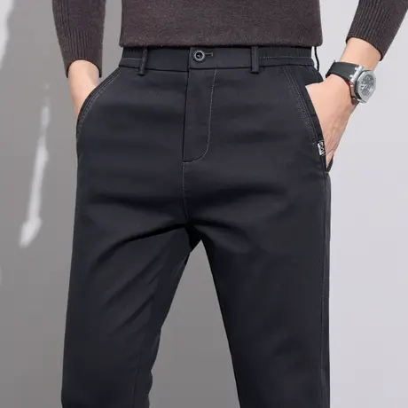 商务职业正装西裤春秋季男士修身直筒休闲裤秋冬款弹力西装男裤子商品大图