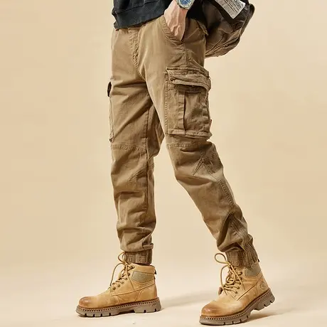 潮流百搭男士工装裤户外大码耐磨工装裤束脚多口袋休闲工装裤男款商品大图