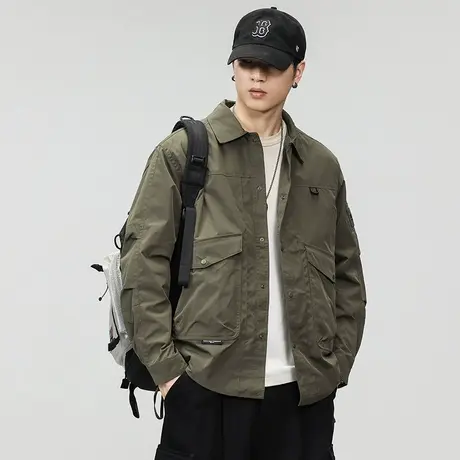 时尚潮流男士秋冬款休闲夹克工装户外潮牌夹克宽松外套男休闲男装图片