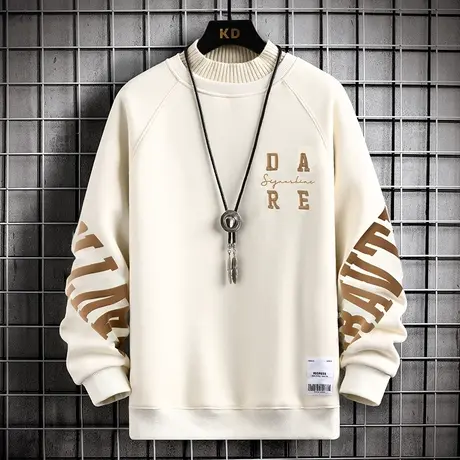 半高领卫衣男秋冬季青少年潮牌打底加绒加厚初中高中学生保暖上衣商品大图