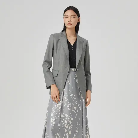 【纯羊毛】LANCY/俪雅春季新款西装外套女通勤OL高级感西服女图片