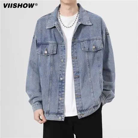 VIISHOW潮流学生痞帅夹克2024春新款美式复古工装夹克水洗外套男商品大图