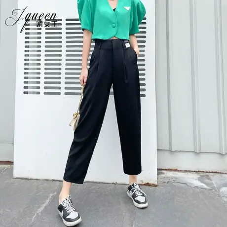 高腰哈伦裤女夏季薄款韩版时尚宽松休闲显瘦烟管小脚萝卜九分裤子图片