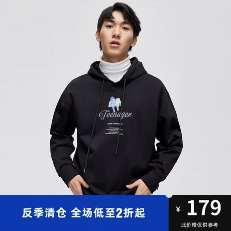 马克华菲人物照片印绣结合潮连帽卫衣男秋新款情侣上衣图片