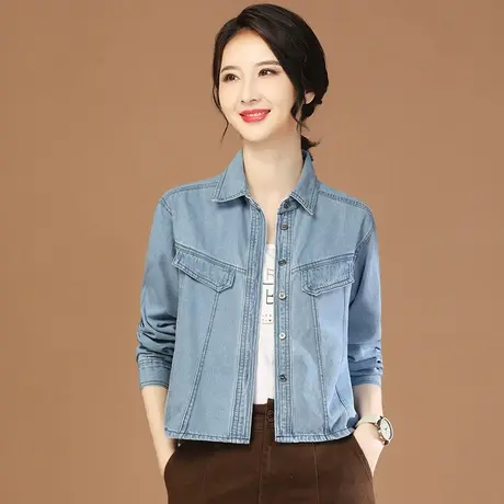 韩潮袭人牛仔外套长袖女士牛仔衣2023年秋季新款百搭显瘦夹克上衣图片