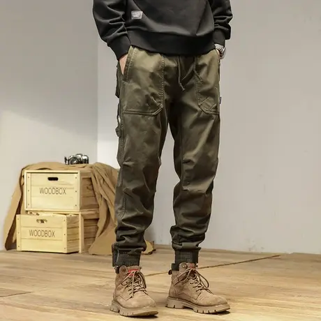 时尚潮流工装裤男装男士裤子加绒宽松束脚裤男百搭男款长裤商品大图