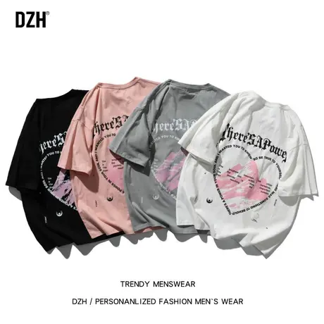 男士短袖2023新款纯棉爱心t恤男ins潮流百搭情侣衣服半袖男款体恤图片