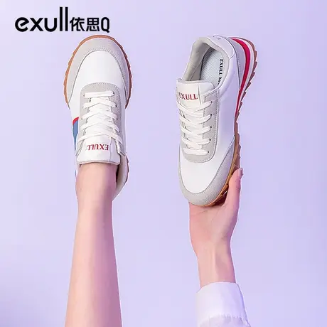 依思q运动鞋女款春季2024新款跑步鞋女轻便减震防滑厚底休闲鞋子商品大图