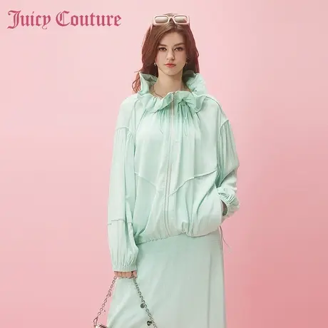 Juicy Couture橘滋2024新款橘滋薄荷糖刺绣荷叶领女式外套商品大图