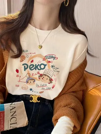 春秋装仿棉长袖t恤上衣2023新款欧货冬季加绒洋气内搭女士打底衫图片