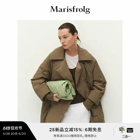 【时装羽绒】Marisfrolg玛丝菲尔2025春新款插肩袖直身羽绒服外套图片