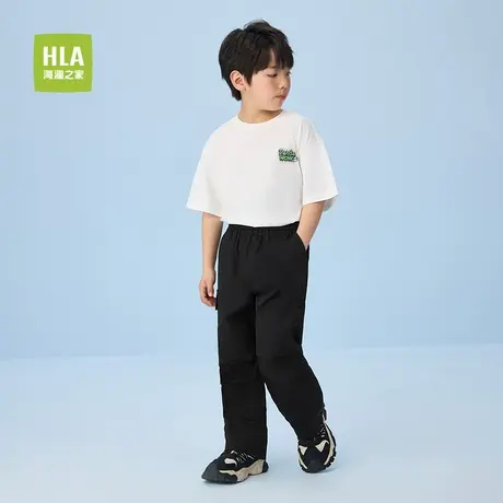 HLA/海澜之家panda wowo熊猫休闲裤25春夏新松紧腰刺绣男女童装商品大图