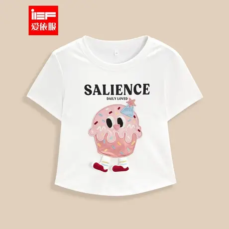 MINIIEF【爱依服童装】2025夏季新款韩系风时尚洋气女童T恤上衣图片
