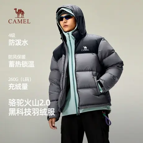 骆驼火山羽绒服男冬季2025新款加厚保暖面包男装外套商品大图