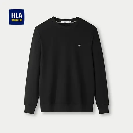 HLA/海澜之家唐三彩合作系列卫衣25秋新圆领立体提花修身上衣男图片