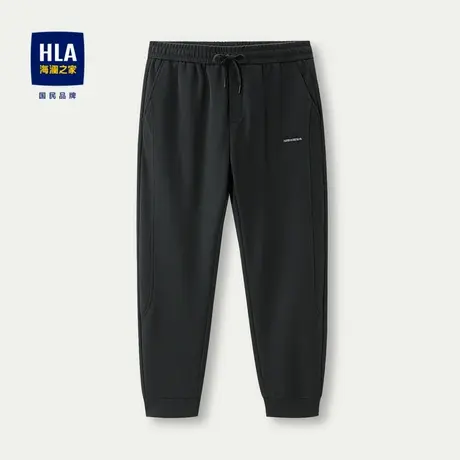 HLA/海澜之家宽松卫裤系带松紧腰九分锥形弹力休闲裤子男商品大图